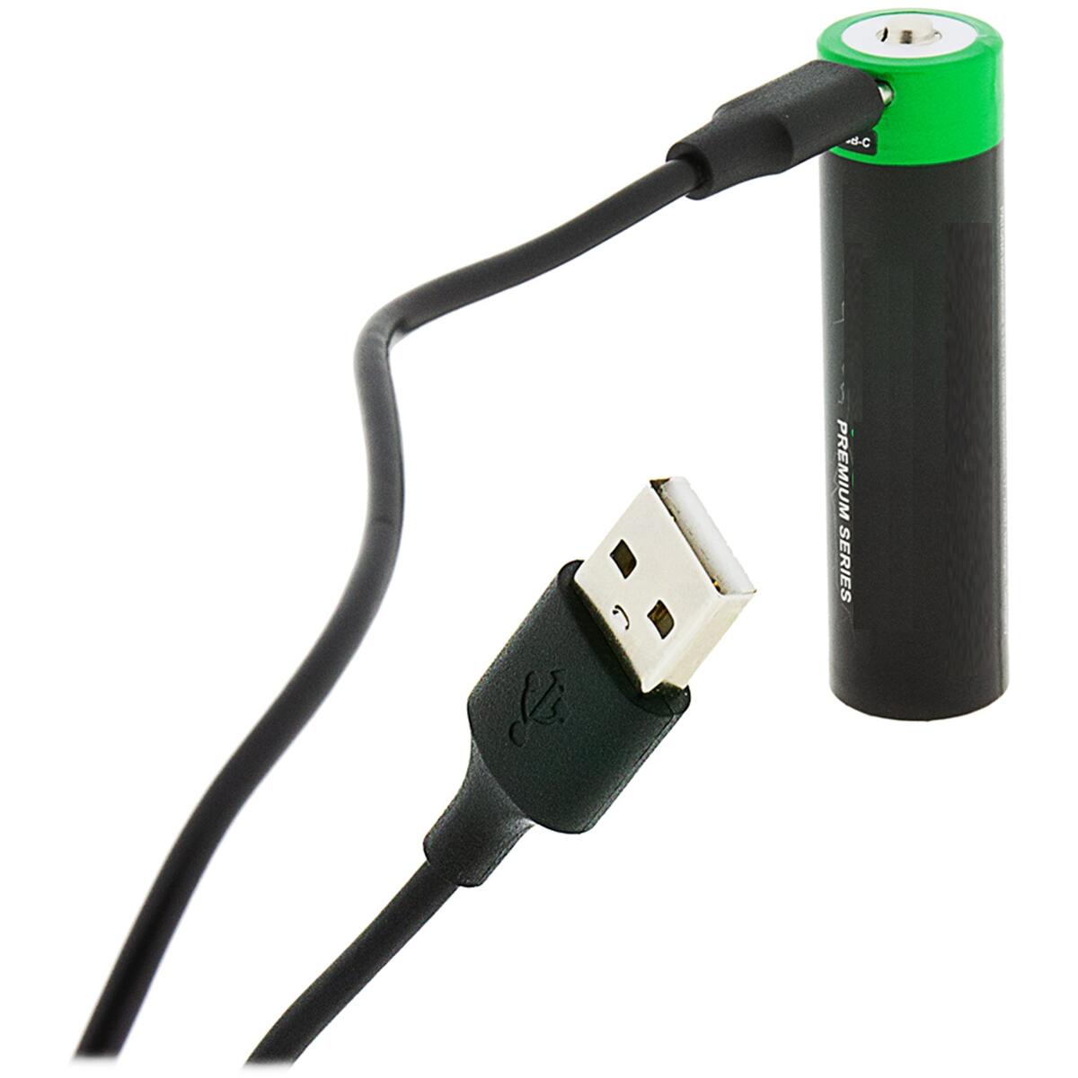 Premium 18650 Zelle Li-Ion Akku mit USB-C Input 3,7V 3300mAh Ladevorgang